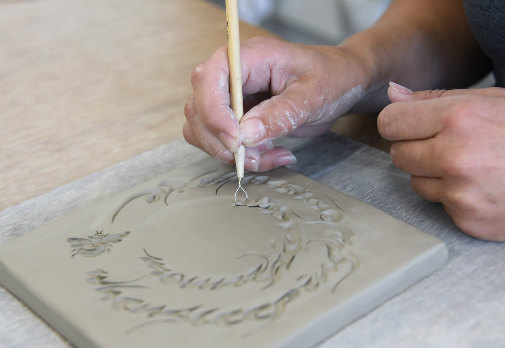 Hand carved tiles
